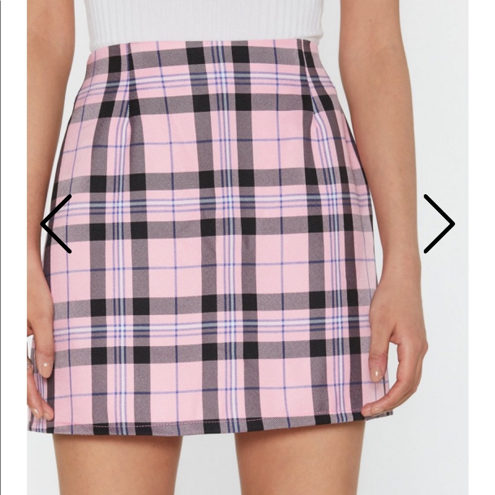 Nasty Gal pink tartan skirt (NWT)